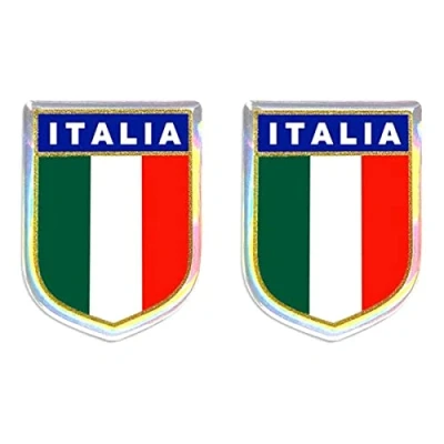 Abbildung von 4R Quattroerre.it 32124 3D Aufkleber Italien Flagge Schild Sticker HQ, 2 Stück, 27 x 33 mm