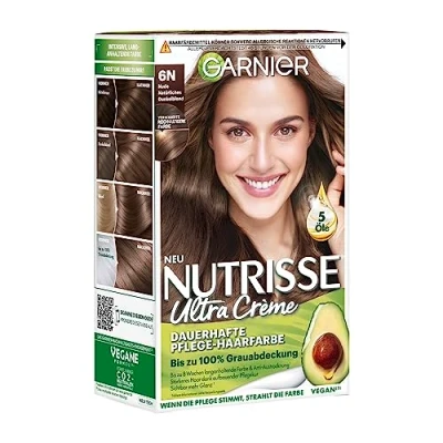 Abbildung von Garnier Nutrisse Dauerhafte Pflege Haarfarbe mit nährenden Fruchtölen, Coloration 8 Wochen Halt, Ultra Crème Tönung, 8.11 Light Ashy Blonde
