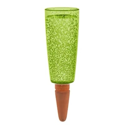 Abbildung von Scheurich Wasserspender Copa M 1x Grün 150 ml Füllmenge Bewässerungskugel klein mit Ton Fuß Pflanzen und Blumen Terrakotta Stiel