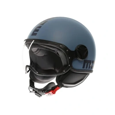 Abbildung von Momodesign FGTR Classic E2206 Jethelm, offener Motorradhelm und Scooter, für Damen Herren, staubblau matt, Größe L