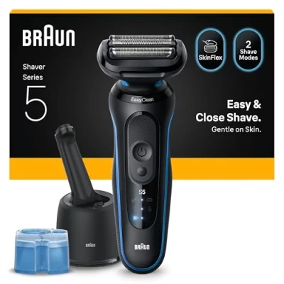 Abbildung von Braun Series 5 Elektrorasierer, Mit Reinigungsstation, 52 B7000cc, Blau