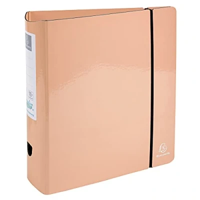Abbildung von Exacompta 53764E Premium Ordner Exafile 2.0 runder Rücken 8 cm breit DIN A4 aufgeklebtes Rückenschild Prem&#039;Touch Aquarel Korallen Rot Ringordner Aktenordner Briefordner Büroordner Plastikordner