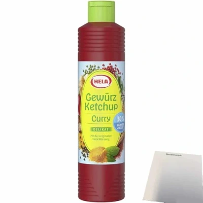 Abbildung von usy Bundle für Hela Curry Gewürz Ketchup delikat 30% weniger Zucker (800ml Flasche) + Block