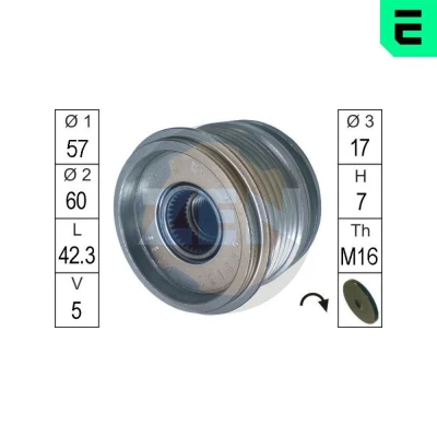Abbildung von ERA ZN5508 Freilauf Lichtmaschine OPEL: Signum CC, Vectra C Caravan, Astra G ALFA ROMEO: 159 Sportwagon