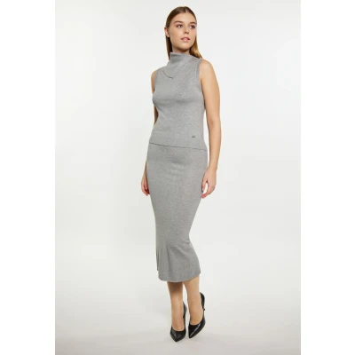 Abbildung von DREIMASTER Klassik Women&#039;s Sweater Vest XL / Hellgrau Melange 80% Viskose 20% Nylon