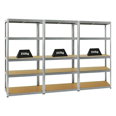Abbildung von PROREGAL Mega Deal 3er Set Schwerlastregale Slim Elephant 180x90x45cm mit 5 Ebenen Fachlast 350kg Verzinkt
