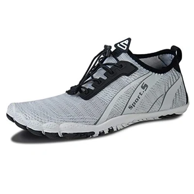 Abbildung von IceUnicorn Barfuss Schuhe Damen Walkingschuhe Barfußschuhe Herren Anfänger Bequeme Atmungsaktiv Gesunde (Grau 22, 47EU)