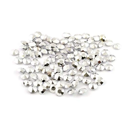 Abbildung von Creativery 10 x 100 Dekosteine Diamanten 12mm (Silber metallic 012MET) // 1000 Deko Steine 1,2 cm Streudeko Tischdeko Diamonds Kristall Hochzeit Streuteile