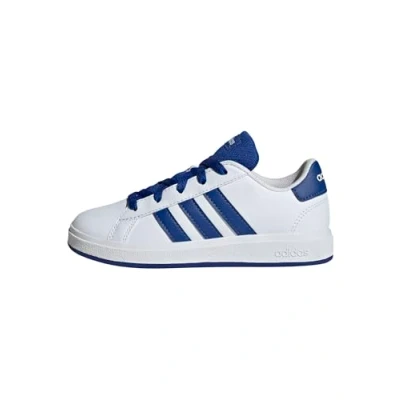 Abbildung von adidas Grand Court Lifestyle Tennis Lace Up Shoes Schuhe, Cloud White/Royal Blue/Core Black, 30.5 EU