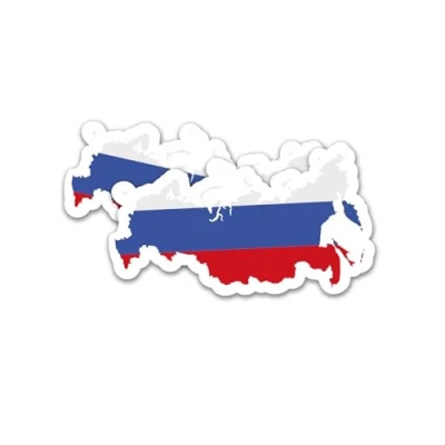 Abbildung von Finest Folia 2er Set Länder Silhouetten Aufkleber Länderaufkleber Bundesland Flagge Sticker für Auto Fahrrad Motorrad Modellblau selbstklebend wetterfest R215 (23 Russland)