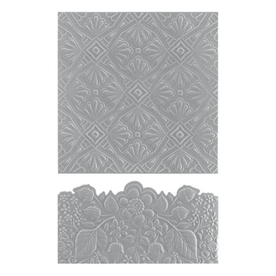 Abbildung von Spellbinders E3D 075 Luxe Backdrop and Border Luxuriöser Hintergrund und Rand, 3D Präge Schnittmappe aus der Mirrored Arch Kollektion, farblos, One size