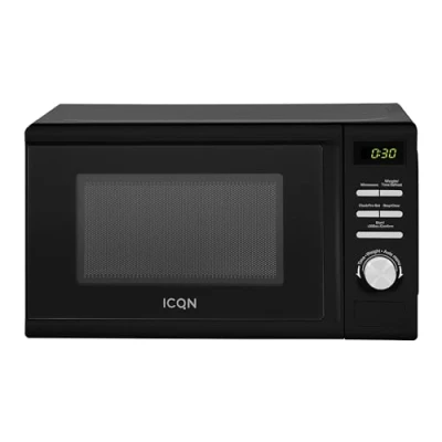 Abbildung von ICQN Mikrowelle 700 W, 5 Leistungsstufen, Solo Mikrowelle, 20,00 l, 8 Automatikprogramme, Auftauen, Kindersicherung, Glasdrehteller