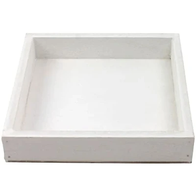 Abbildung von matches21 HOME &amp; HOBBY Dekotablett Tablett quadratisch weiß 20x20x3 cm (1 St)