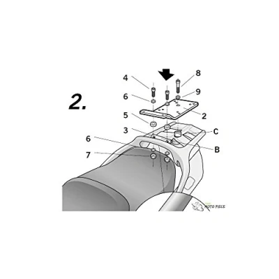 Abbildung von Y0fj31st kofferhalterungen, dübel, befestigungen top master kompatibel mit yamaha fjr 1300 2001 2005