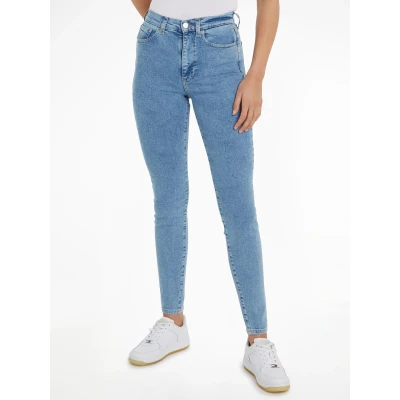 Abbildung von Tommy Jeans Bequeme Sylvia Skinny Slim Hohe Leibhöhe mit Ledermarkenlabel