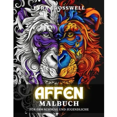 Abbildung von Affen Malbuch 50 Ausmalbilder für Erwachsene und Jugendliche: Eine verspielte Ausmalreise Enthusiasten. (Tiere Malbücher)