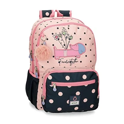 Abbildung von Enso Friends Together Schulrucksack Doppelfach Rosa 32 x 44 17 cm Polyester 23,94 l, Rosa, mit