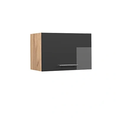 Abbildung von Vicco Hängeschrank Fame Line, Anthrazit Hochglanz/Goldkraft Eiche, 60 cm Flach