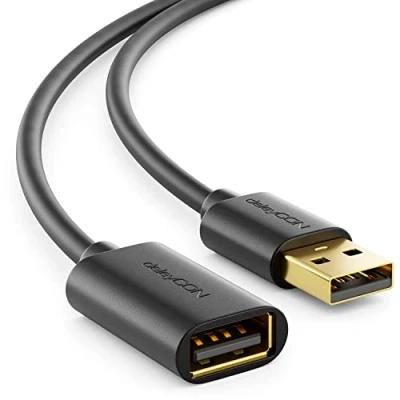 Abbildung von deleyCON 1m USB 2.0 Verlängerungskabel A Stecker zu Buchse Kabel