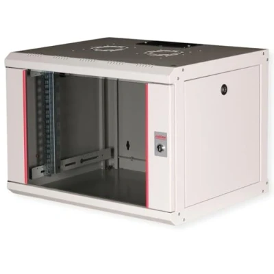 Abbildung von ROLINE 19 inch Wall mounted housing Pro 7 U, 600x450 WxD grey, rack, 7U, Key lock, Rack rails, 14.5 kg, Grey