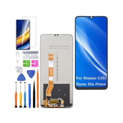 Abbildung von HLYGZX Ersatz Original Display für Realme C35 / Narzo 50a Prime LCD Bildschirm, RMX3511 RMX3516 Bildschirm Touch Digitizer Assembly Reparaturteile Kit