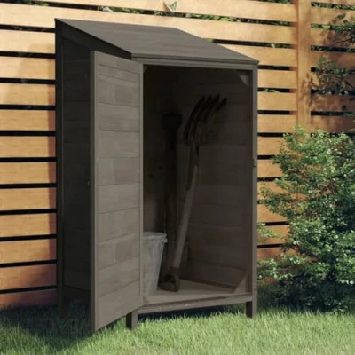 Abbildung von Keketa Gartenhaus Geräteschuppen aus Holz Gartenschrank Werkzeugschrank Geräteschrank für Garten Terrasse Balkon Anthrazit 55x52x112 cm Massivholz Tanne