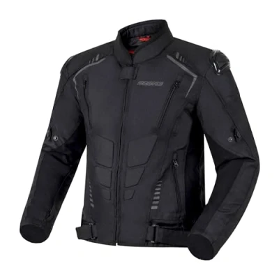 Abbildung von OZONE MOTO Pulse Motorradjacke Herren Ellbogen und Schultern Protektoren Abnehmbare Wasserdichte Membran Thermofutter Schulterschleifer 3 Belüftungskanäle
