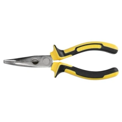 Abbildung von TOOLLAND HP07N Chrom Vanadium Stahl Gebogene Spitzzange, 165 mm Länge, Schwarz/Gelb 176721