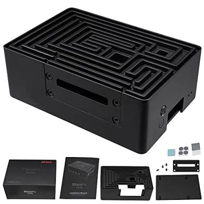 Abbildung von Akasa Maze Pro Raspberry Pi 4 Passive Cooling Case 100% Pure Aluminum Fanless Removable GPIO Slot &amp; Power Button Designed for Model B A RA10 M2B
