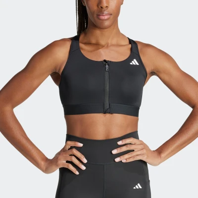 Abbildung von adidas Performance Powerreact Medium Support ZIP BRA Sportbh mit mittlerer Stützkraft, Damen, Größe: XLxA B, Black