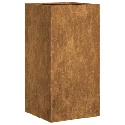 Abbildung von vidaXL Blumentopf Pflanzkübel Rostig 40x40x80 cm Wetterfester Stahl (1 St)