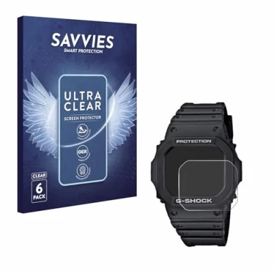 Abbildung von Savvies 6 Stück Schutzfolie für Casio G Shock GW M5610 1ER Displayschutz Folie Ultra Transparent