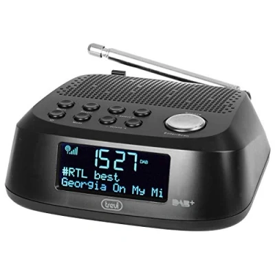 Abbildung von Trevi RC 80D4 DAB, Digitalradio für den Nachttisch mit DAB/DAB+ Empfänger, Weckfunktion Snooze und Sleep, 30 Senderspeicher FM RDS, Schwarz