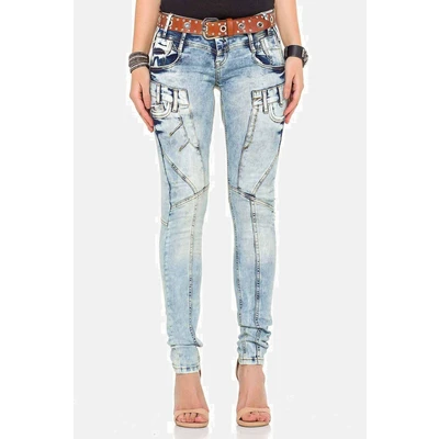 Abbildung von Cipo &amp; Baxx Quiet Jeans Slim Fit, Damen, Größe: 25x32, Lightblue