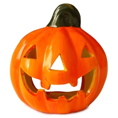 Abbildung von matches21 HOME &amp; HOBBY Dekofigur Jack O‘Lantern Halloween Kürbis Windlicht Herbstdeko Ton 10x12 cm (1 St)