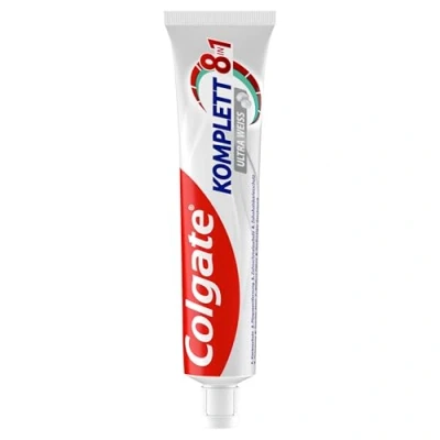 Abbildung von Colgate Zahnpasta Komplett Ultra Weiß, 12er Pack (12 x 75 ml) Zahncreme für natürlich weiße Zähne, Komplettschutz gesunde Zähne