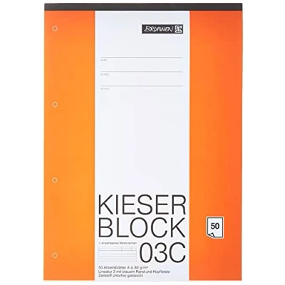 Abbildung von BRUNNEN Formularblock Kieserblock A4 liniert Lineatur 03 weiß 50 Blatt
