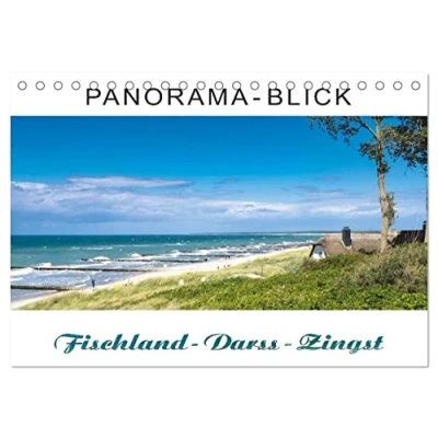 Abbildung von Panorama Blick Fischland Darss Zingst (Tischkalender 2025 DIN A5 quer), CALVENDO Monatskalender