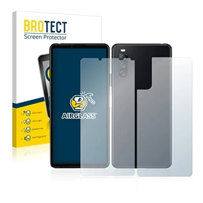 Abbildung von BROTECT Schutzglas für Sony Xperia 10 III (Display+Rückseite) Schutzfolie Panzer Folie Glas [Extrem Kratzfest 9H, Anti Fingerprint,