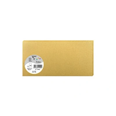 Abbildung von Clairefontaine 11590C Packung mit 25 Karten Pollen in Format DL, 210g 106 x 213mm, Gold