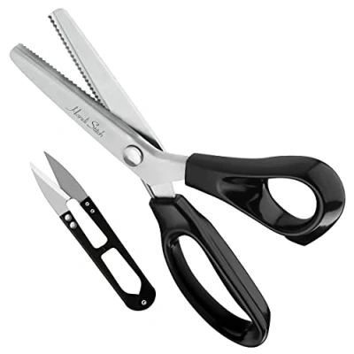 Abbildung von Handi Stitch Papierscheren 23cm Zackenschere mit Fadenschneider Präzises Schneiden, (1 tlg), Länge