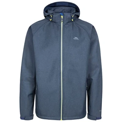 Abbildung von Trespass Herren Maverick Wasserdichte Softshell Jacke mit verstellbarer Kapuze Reißverschluss, Navy, M EU