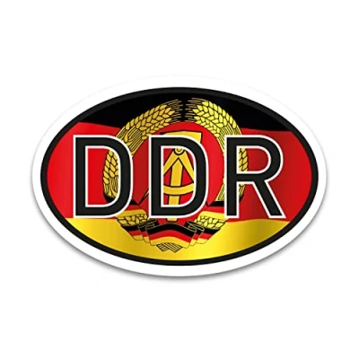 Abbildung von DDR Magnet Länderkennzeichen Flagge Schwarz Rot Gold 17,5 x 11,5 cm DIN genormt PKW LKW Wohnmobil Moped Motorrad Auto kfz725