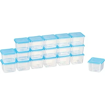 Abbildung von MiraHome Gefrierdosen Set 18x0,08L Durchsichtig Blau Perfekt in der Küche zur Aufbewahrung &amp; Organisation für Lebensmittel Vorratsdosen mit Deckel Luftdicht Austrian Quality