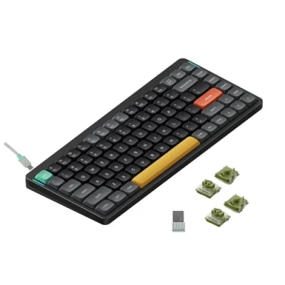 Abbildung von nuphy Air75 V2 Kabellose mechanische Tastatur, 84 Tasten RGB Hot Swap unterstützt Bluetooth 5.1, 2.4G und kabelgebundener Verbindungc für PC/Laptop/Windows/Mac Black Gateron Moss Switch