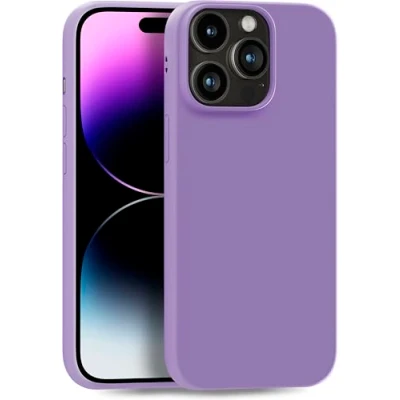 Abbildung von MyGadget Hülle kompatibel mit iPhone 14 Pro Max robuste Silikon Schutzhülle TPU Case Slim Silikonhülle Back Cover Ultra Kratzfest Handyhülle matt Lila Dunkel