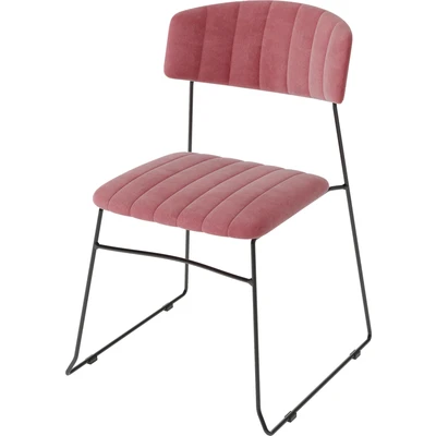 Abbildung von Mundo Stapelstuhl Rosa, Velours gepolstert, feuerhemmend, 54x55x79cm (BxTxH), 53005