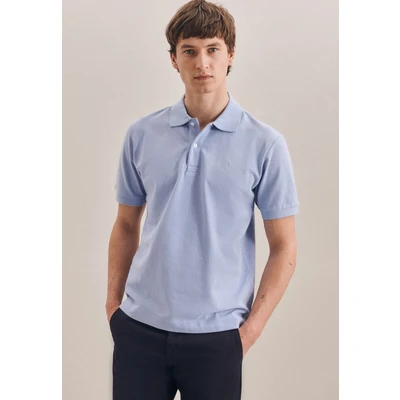 Abbildung von Seidensticker Fashion SLIM FIT Poloshirt, Herren, Größe: Medium, Light blue