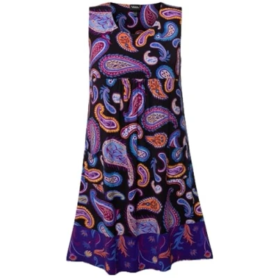 Abbildung von Ulla Popken Paisley Sleeveless Freizeitkleid, Damen, Größe: 54/56, Inky blue