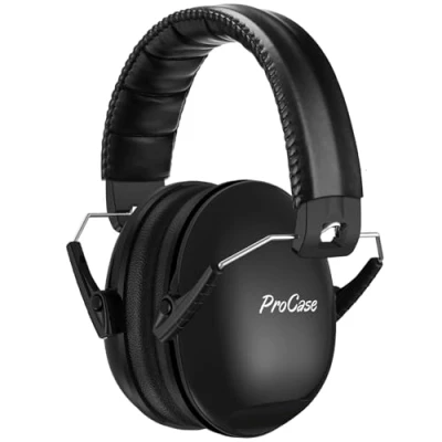 Abbildung von ProCase Gehörschutz Kinder Lärmschutz Kopfhörer Ohrenschützer Hörschutz NRR 21dB Kapselgehörschutz 3 12 Schallschutz Faltbar mit verstellbar Kopfbügel Noise Cancelling Schwarz